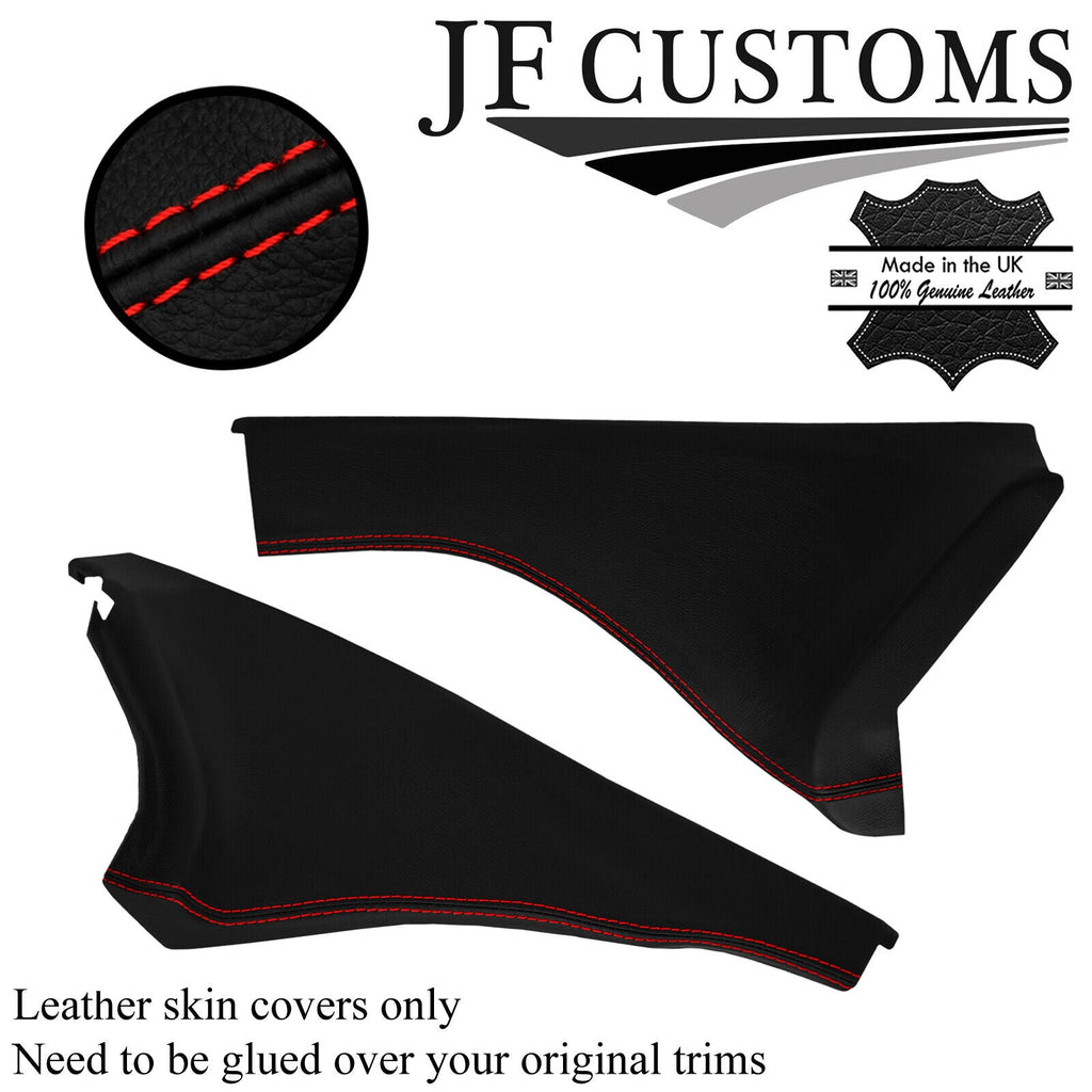 RED STITCH LEATHER 2X SIDE DASH KNEE TRIM COVERS FOR NISSAN 300ZX Z32 STYLE 2