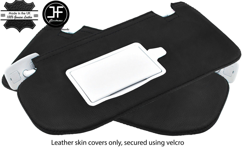 BLACK STITCH 2X SUN VISORS LEATHER COVERS FITS VAUXHALL OPEL GRANDLAND X 17-19