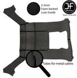 BLACK STITCH LUXE SUEDE HEADLINER SUN ROOF COVER FOR BMW E30 81-92 SALOON