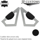 BLACK LEATHER 2X CONSOLE KNEE PAD TRIM COVERS FOR AUDI TT MK1 1998-2006