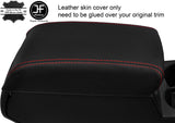 RED STITCH ARMREST LID REAL LEATHER COVER FITS  SEAT ATECA 2016-2019 CUSTOM NEW