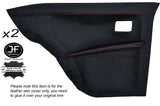 RED STITCHING 2X REAR FULL DOOR CARD LEATHER COVER FITS BMW E10 2002 1802 Tii
