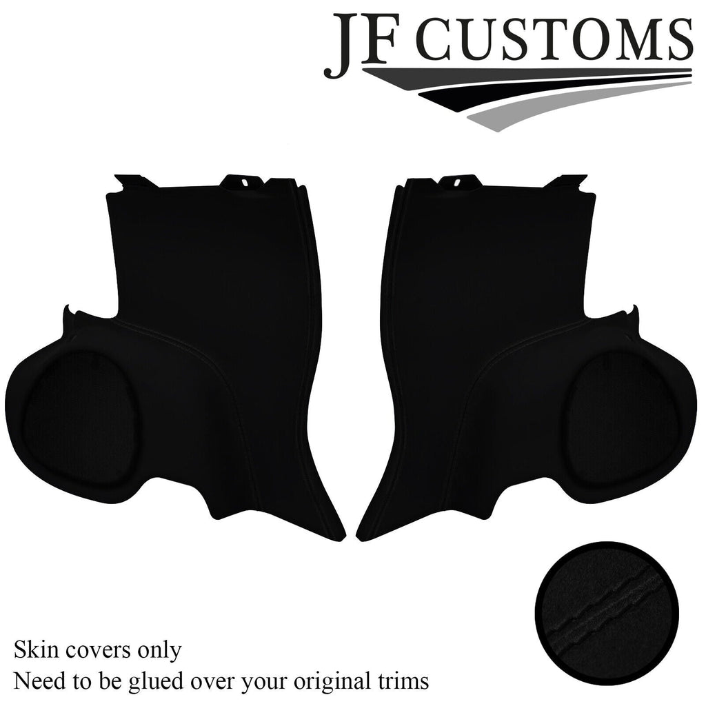 BLACK STITCH SUEDE 2X REAR SPEAKER PANEL TRIM COVERS FOR CORVETTE C5 97-04