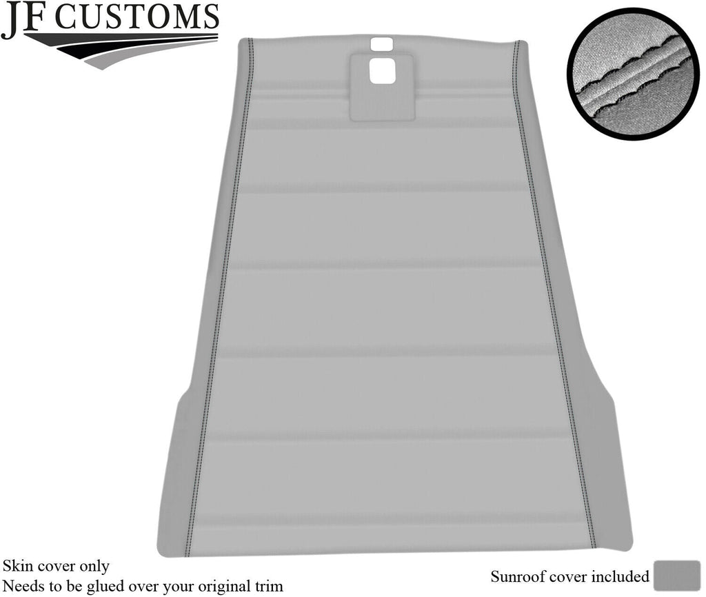 BLACK STITCH ROOF HEADLINING L GREY LUXE SUEDE COVER FOR VW GOLF MK2 83-92 5 DR