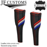 RED STITCH TRI STRIPES 2X SEAT BELT LONG COVERS FITS FORD MUSTANG 10-14
