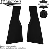 BLACK STITCH 2X LOWER C PILLAR POST REAL LEATHER COVERS FITS VW AMAROK 10-20