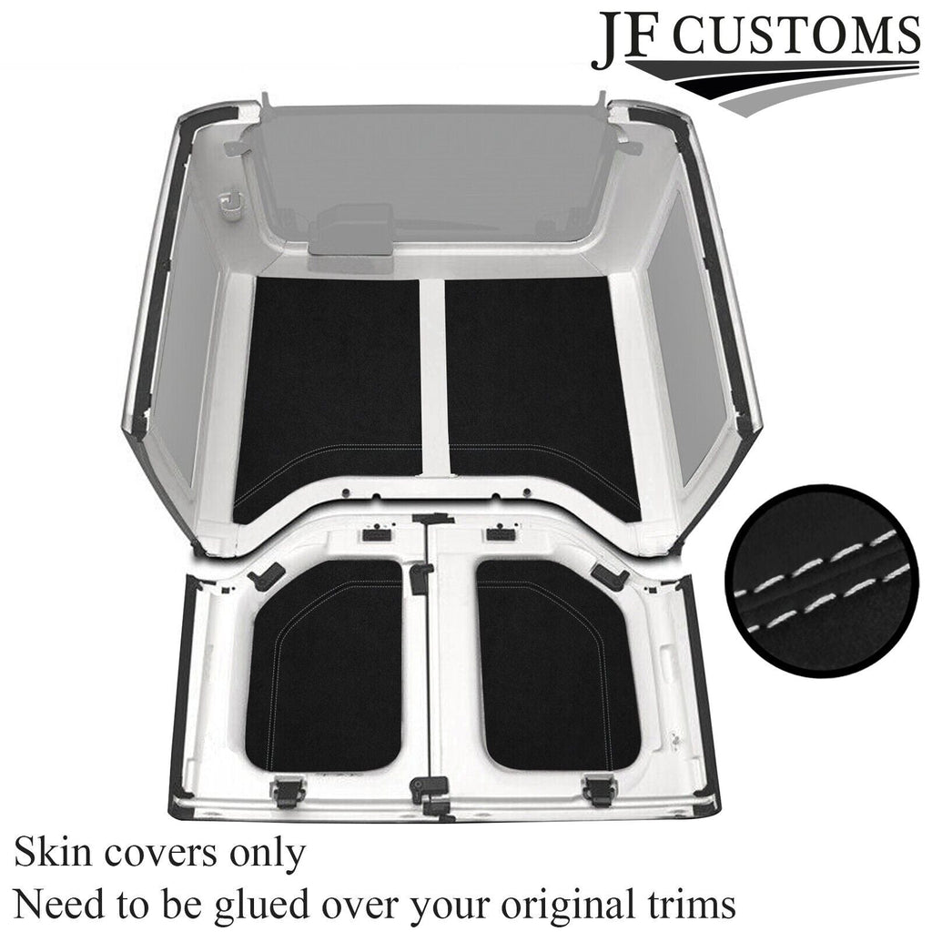 WHITE STITCH LUXE SUEDE HEADLINER COVER FITS JEEP WRANGLER JK 11-17 2 DR