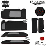 FITS NISSAN 370Z 09-20 D RED CROSS STITCH LEATHER 2X SUN VISOR COVERS CUSTOM NEW