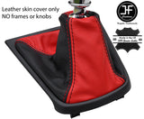 BLACK & RED TOP GRAIN GENUINE LEATHER GEAR GAITER FOR JAGUAR X-TYPE 2001-2009