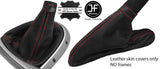 RED STITCH TOP GRAIN LEATHER GEAR & HANDBRAKE GAITER FITS ALFA ROMEO GT 03-10