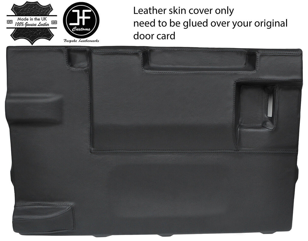 BLACK STITCH TAILGATE DOOR CARD LTHR COVER FOR LAND ROVER DEFENDER 90 03-17 3DR
