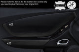 BLACK & BLACK LEATHER 4X FRONT DOOR CARD PANEL TRIMS COVERS FITS CAMARO 10-15