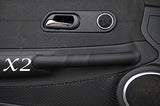 BLACK STITCH FITS CHRYSLER CROSSFIRE 2003-2007 2X DOOR HANDLE LEATHER COVERS