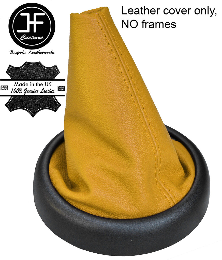 YELLOW TOP GRAIN REAL LEATHER GEAR GAITER FITS BMW MINI R50 R52 R53 2001-2006
