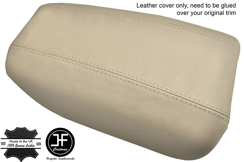 BEIGE REAL LEATHER ARMREST COVER FITS VOLVO S80 1999-2006 CUSTOM NEW MADE IN UK