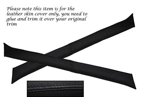 BLACK STITCHING FITS MG MGB 2X WINDSCREEN A POST PILLAR LEATHER SKIN COVERS