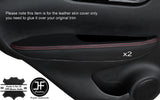 RED STITCH 2X REAR DOOR ARMREST LEATHER COVERS FITS NISSAN QASHQAI J11 13-16
