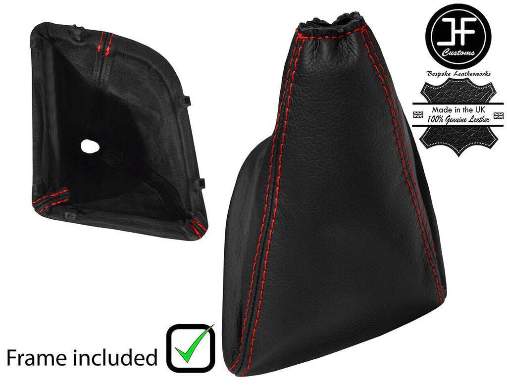 RED STITCH LEATHER MANUAL GEAR GAITER+PLASTIC FRAME FOR CITROEN RELAY 06-19