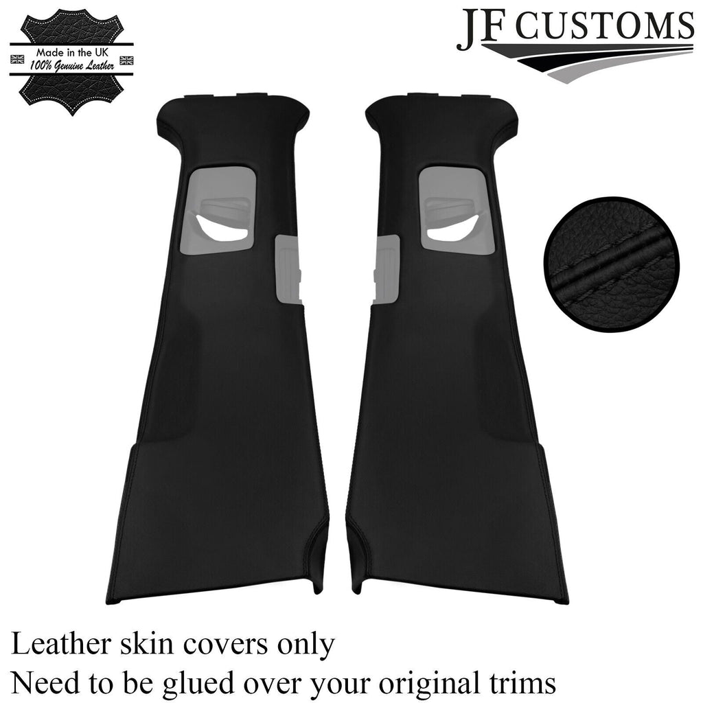 BLACK STITCH 2X B PILLAR LEATHER SKIN COVERS FOR PORSCHE CAYENNE 92A 958 10-17