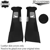 BLACK STITCH 2X B PILLAR LEATHER SKIN COVERS FOR PORSCHE CAYENNE 92A 958 10-17