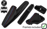 BLACK & TRI STITCH LEATHER AUTOMATIC GEAR & HANDBRAKE + PLASTIC FRAME FOR BMW Z3