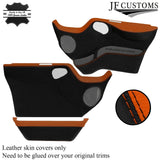 ORANGE BLACK 2X FRONT FULL DOOR CARD LEATHER COVERS FOR FORD TRANSIT MK7 06-14