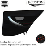 RED STITCH LEATHER 2X REAR DOOR ARMREST COVER FOR BMW F30 11-18 SALOON