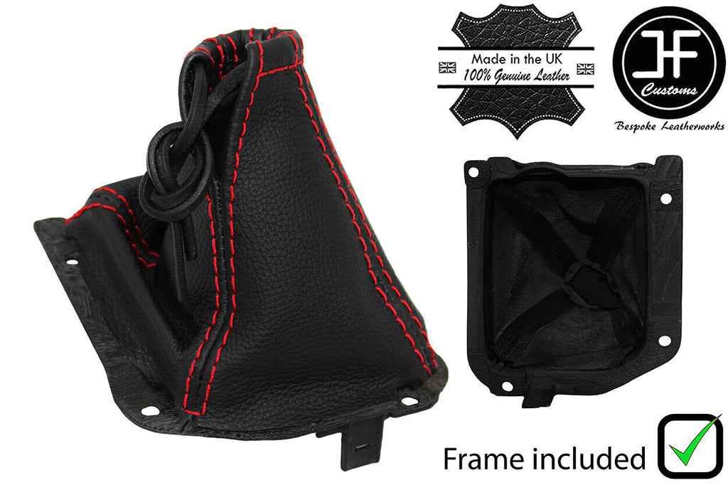 RED STITCH LEATHER MANUAL HI LOW GAITER+PLASTIC FRAME FITS KIA SPORTAGE 95-03