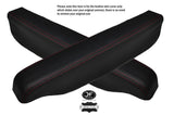 RED STITCH 2X SEAT ARMREST COVERS FOR LANDROVER DISCOVERY MK1 MK2 96-2004
