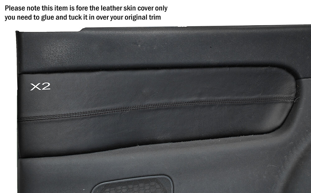 BLACK STITCH 2X REAR DOOR CARD TRIM LEATHER COVER FITS AUDI A3 MK1 96-04 3 DR