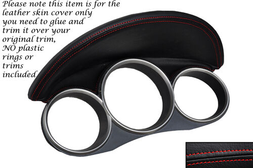 RED STITCH SPEEDO GAUGE HOOD LEATHER SKIN COVER FITS HONDA JAZZ 2002-2008