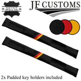 GERMAN STRIPE LEATHER 2X CAR KEY HOLDER PROTECTOR FITS MERCEDES SL R231 2012-20