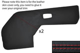 RED STITCH 2X FRONT DOOR CARD TRIM LEATHER SKIN COVERS FITS AUDI 100 C2 76-82
