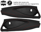 RED  STITCH 2X FULL DOOR CARD NAPPA & SUEDE COVERS FOR LOTUS ELISE S2 STYLE 2