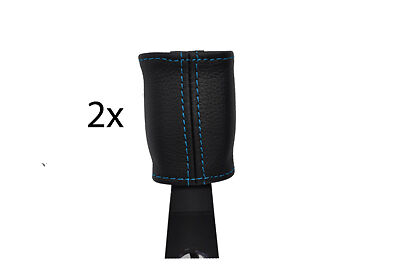 blue stitching FITS TOYOTA CELICA MK7 99-06 2X FRONT SEAT BELT  LEATHER COVERS