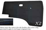 BLUE STITCH 2X DOOR CARDS LEATHER SKIN COVERS FITS VW T25 T3 WESTFALIA CAMPER