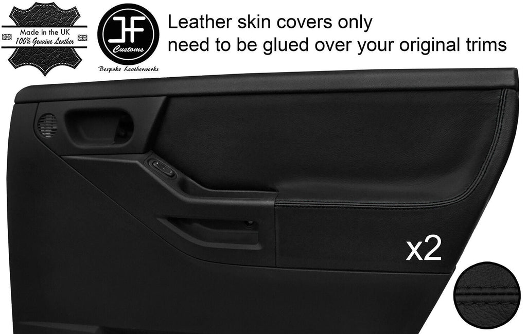 BLACK STITCH 2X REAR DOOR CARD TRIM LEATHER COVER FOR VAUXHALL MERIVA 03-10