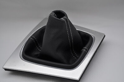 FITS AUDI A3/S3 2004-2011 white stitch LEATHER GEAR GAITER CUSTOM NEW MADE IN UK
