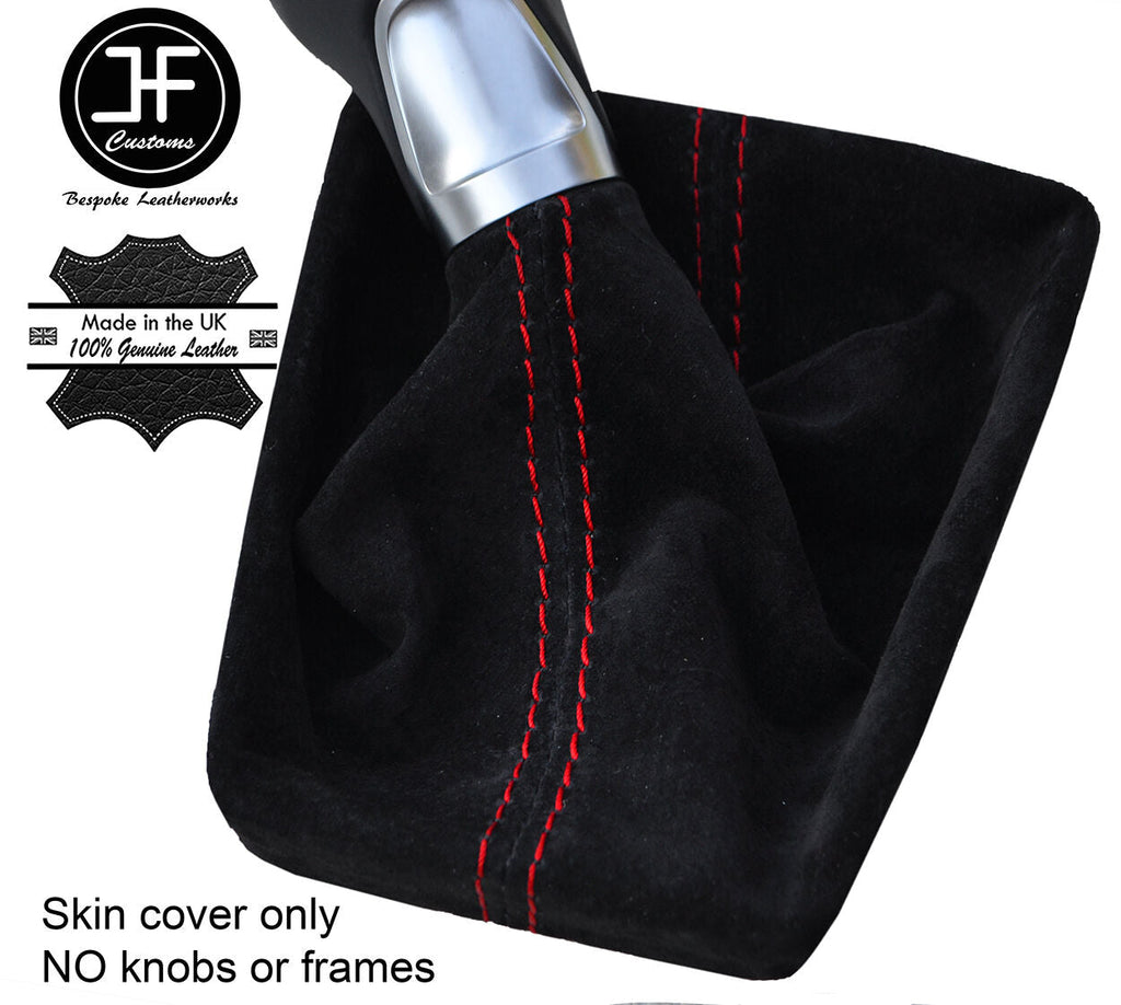 RED STITCHING REAL SUEDE MANUAL GEAR GAITER FOR AUDI A4 B9 2015-2017 CUSTOM NEW