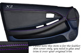 PURPLE STITCH 2X FULL DOOR CARD LEATHER SKIN COVER FITS TOYOTA MR2 MK2 1989-2000