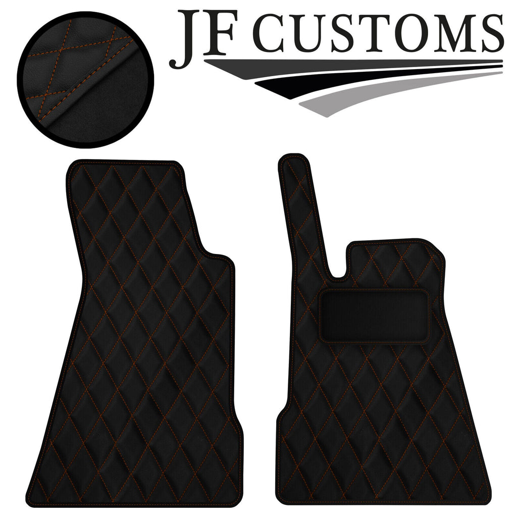 TAN DIAMOND STITCH VINYL 2X TAILORED FLOOR CARPETS FOR SMART ROADSTER 03-07 JF1