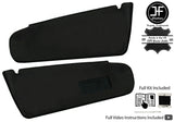BLACK CROSS STITCH 2X SUN VISOR LEATHER COVERS FOR TOYOTA SUPRA MK3 86-93