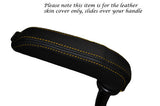 YELLOW STITCH FITS PEUGEOT RCZ 2010+ CURVED HANDBRAKE HANDLE LEATHER SKIN COVER
