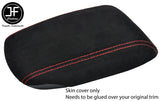 RED STITCH SUEDE ARMREST COVER FITS NISSAN PULSAR 2014-2019 CUSTOM NEW