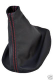 FITS VW POLO 2002-2009 GEAR GAITER GENUINE LEATHER RED ST CUSTOM NEW MADE IN UK