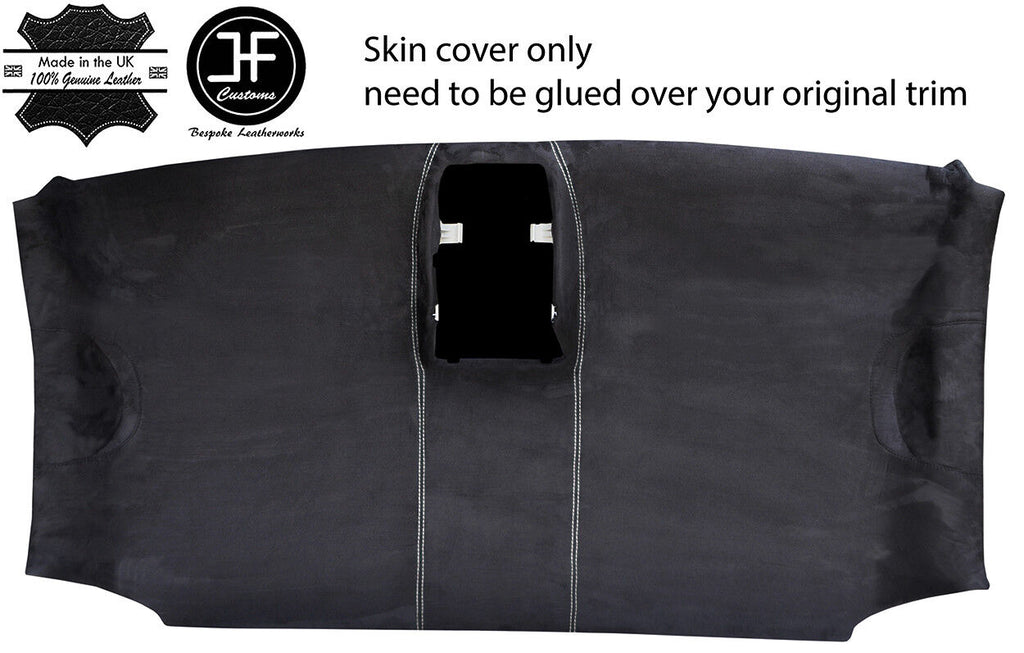 WHITE STITCH ROOF HEADLINING LUXE SUEDE COVER FITS VW T6 TRANSPORTER 16-19 -JF1