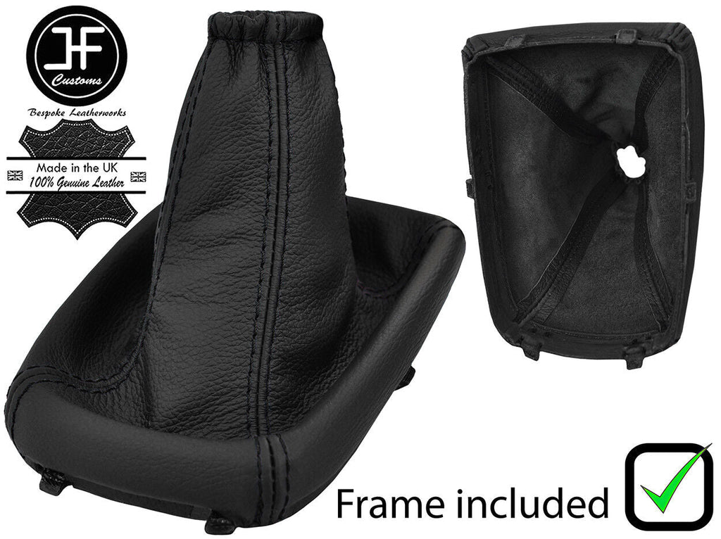 BLACK STITCH LEATHER GEAR GAITER+PLASTIC FRAME FOR CHEVROLET LACETTI 05-12