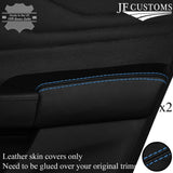 FOR FORD FOCUS MK4 18-20 LIGHT BLUE STITCH LEATHER 2X REAR DOOR ARMREST COVER