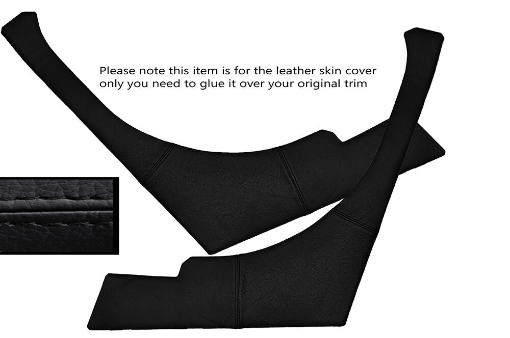 BLACK STITCH 2X REAR SIDE PANEL LEATHER SKIN COVERS FITS MG MG MIDGET CUSTOM NEW