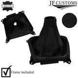 BLACK STITCH LEATHER MANUAL GEAR GAITER+PLASTIC FRAME FOR HYUNDAI TUCSON 04-12